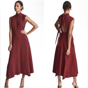 Reiss NWT Livvy Open Back Midi Dress
Dark Red Size 10